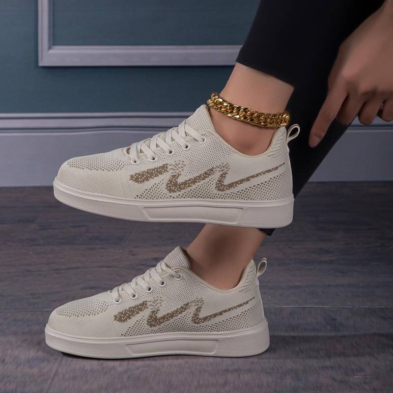 TUINANLE Weiße Schuhe Damen Sneakers Schuhe Outdoor Damen Casual Flache Wanderschuhe 38 khaki von Joom DACH