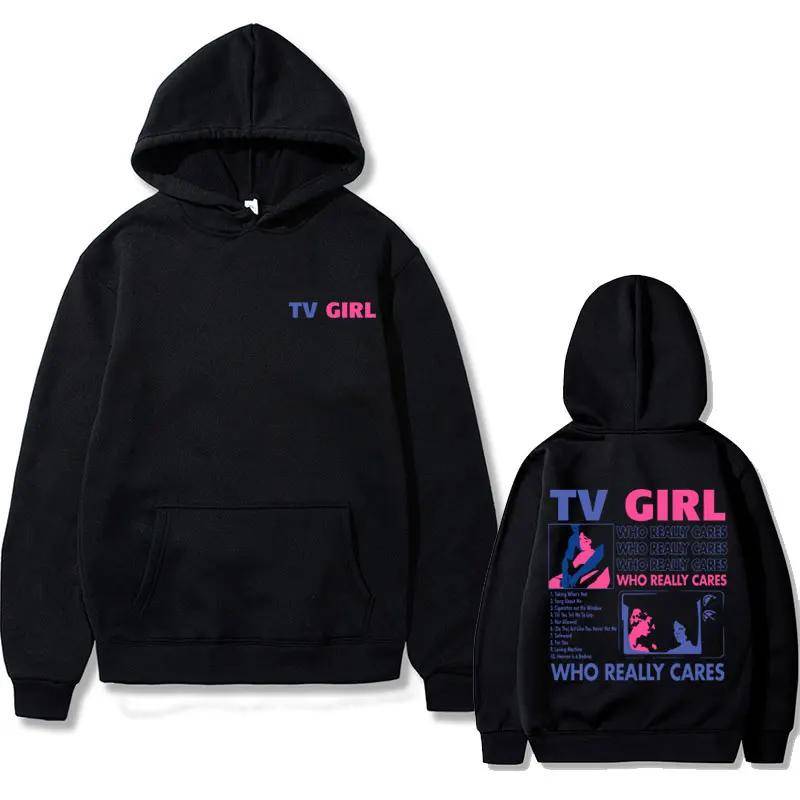 TV Girl Hoodie Who Really Cares Album Print Männer Frau Hoodies Kapuzenpullover Harajuku Pullover Trainingsanzug Unisex Kleidung L von Joom DACH
