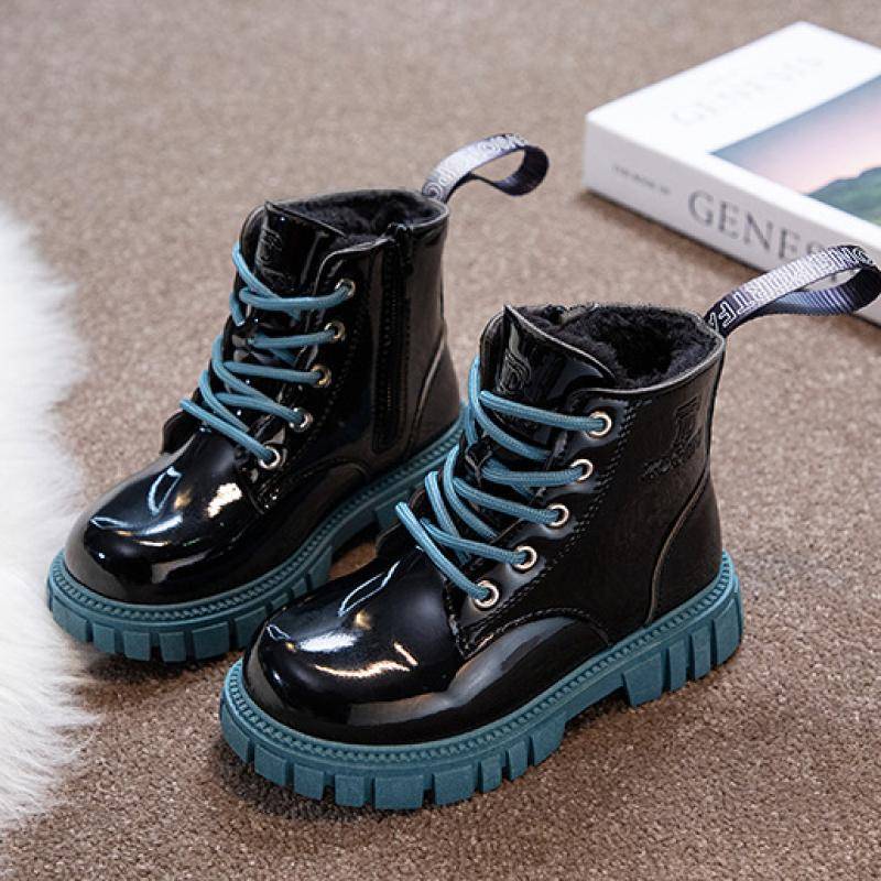 TWINFLAMES Winter Kinder Schuhe PU Leder Wasserdicht Martin Stiefel Kinder Schnee Stiefel Marke Mädchen Jungen Gummi Stiefel Mode Turnschuhe 34 blau von Joom DACH