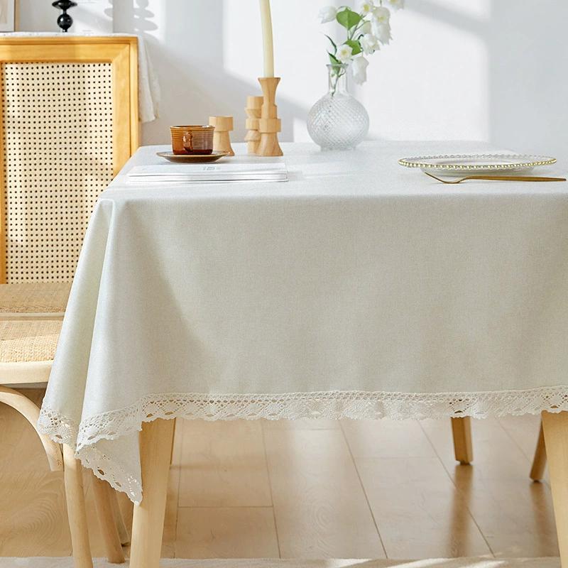 Tischdecke, Spitzentischdecke, weiß, weich, staubdicht, für jede Feiertagsparty, Hochzeit, Küche, Abendessen, Picknick, Tischplatte, Heimdekoration, rechteckige Tischdecke 60x60cm weiß von Joom DACH