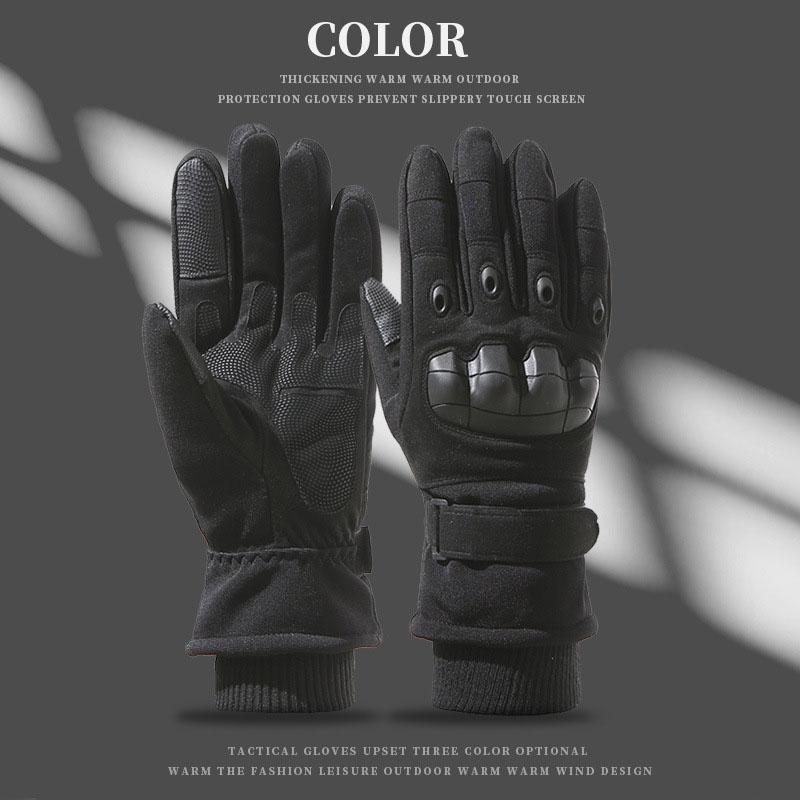 Taktische Handschuhe Vollfinger Winter Warm Kampf Touchscreen Thermohandschuhe Outdoor Skifahren Jagd Schutzhandschuhe Herren L schwarz von Joom DACH