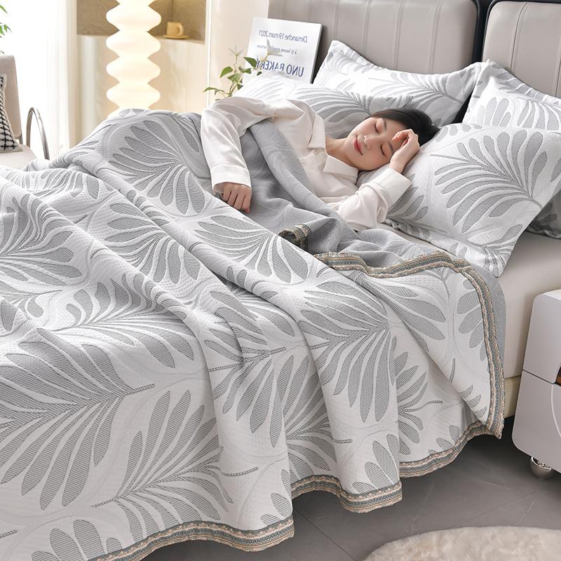 Tagesdecke Blätter Stil Jacquard Decke Sofa Handtuch Dekor Sommer Quilt Hohe Qualität Geschenk edredon (Kissenbezug muss bestellt werden) 150x200cm 1pc von Joom DACH