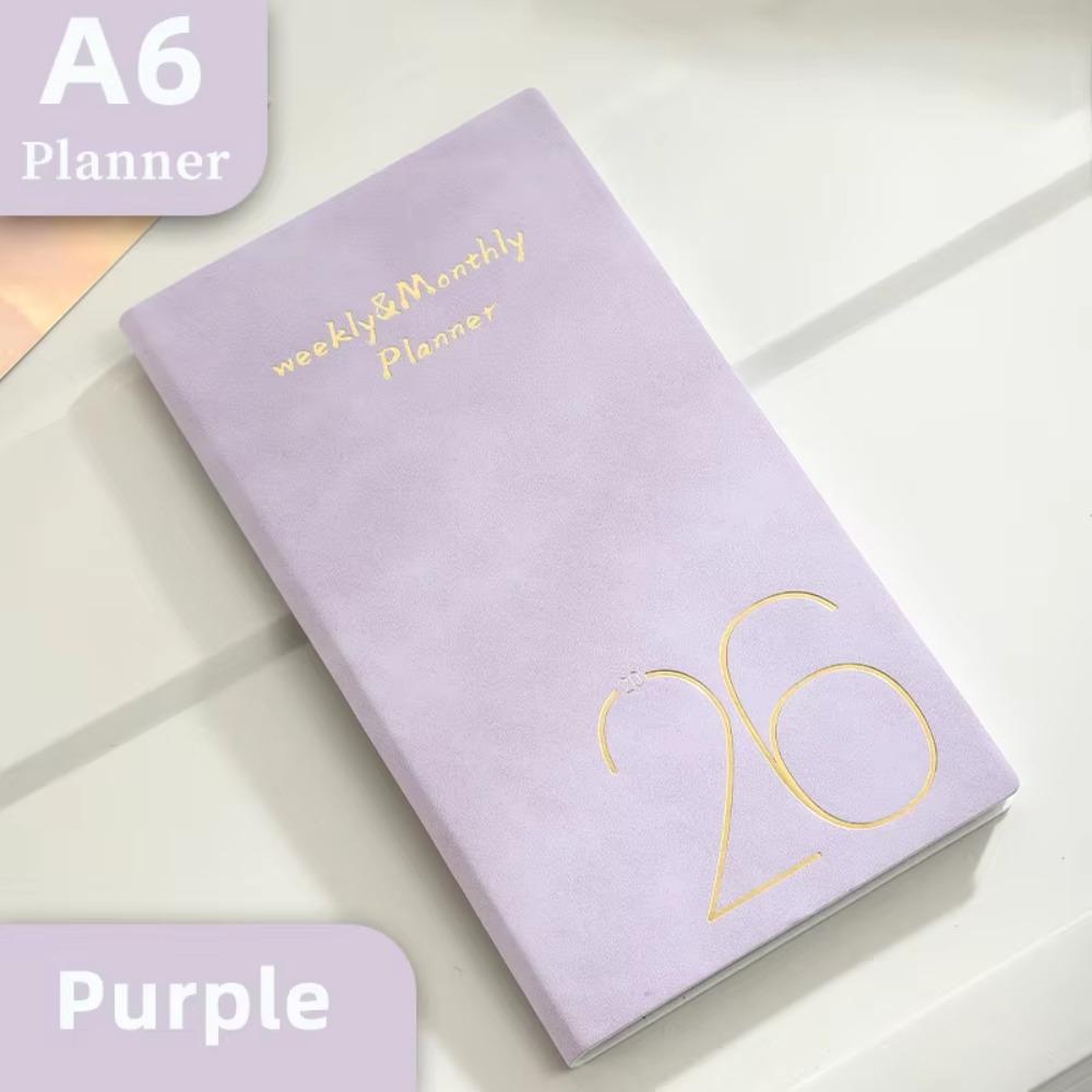 Tagesplaner Erinnerung A6 Planer Notizbücher Effizienz Zeitplanplaner Notizblock Schreibwaren violett von Joom DACH