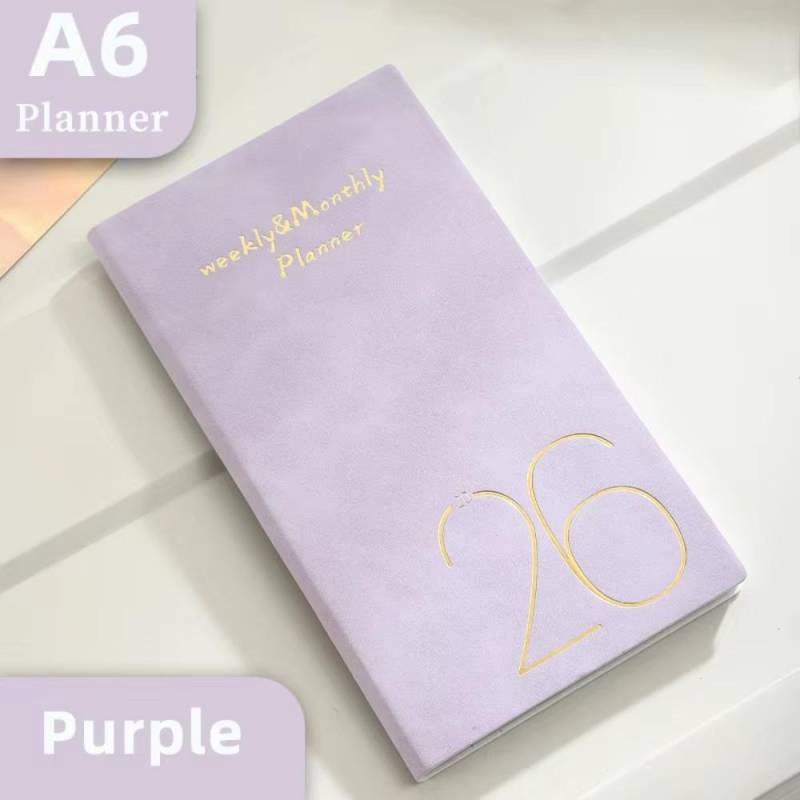 Tagesplaner Erinnerung A6 Planer Notizbücher Effizienz Zeitplanplaner Notizblock Schreibwaren violett von Joom DACH