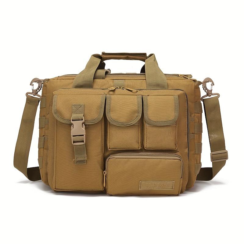 Taktische Aktentasche, 15 Zoll Herren Messenger Bag Militärische Aktentasche für Männer Militärische Laptoptasche Messenger Schultertasche hellbraun von Joom DACH