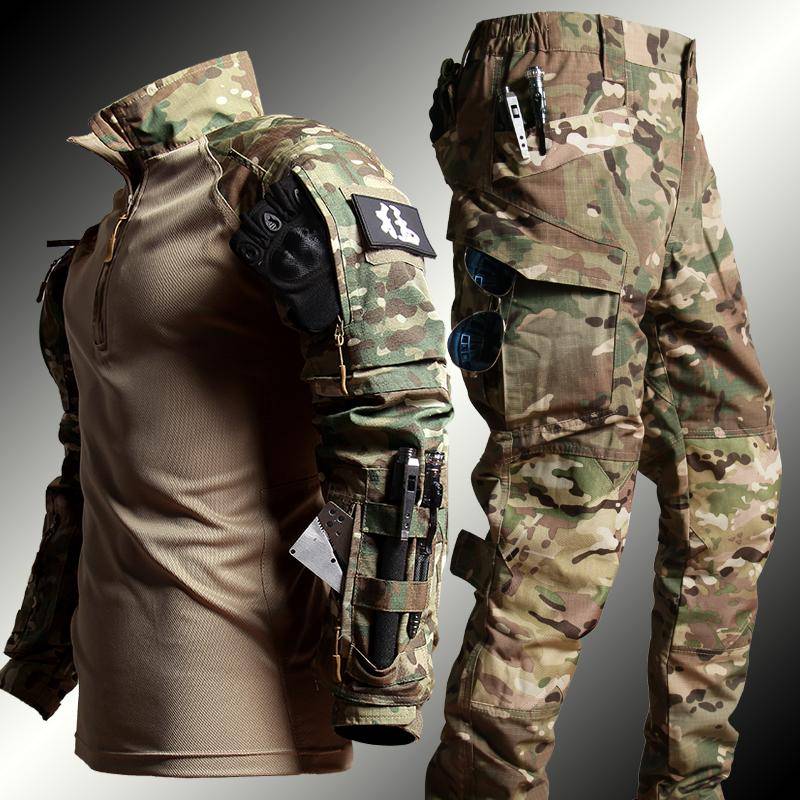 Taktische Frosch Anzug Männer Airsoft Kleidung Militär Paintball 2 Stück Sets SWAT Assault Shirts Special Forces Polizei Uniform Hosen L von Joom DACH