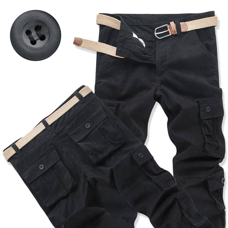 Taktische Hosen für Herren, lässige Cargohose, Outdoor-Sport, Arbeitshose, hochwertige Jogger, Wanderhose, koreanische Jogginghose 38 schwarz von Joom DACH