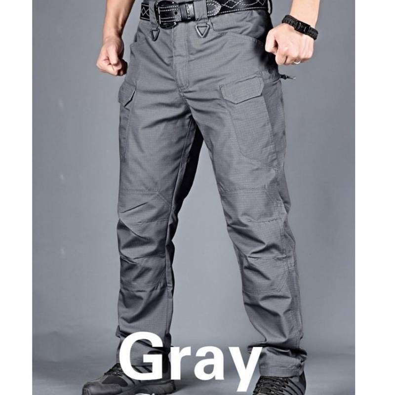 Taktische Overalls für Herren, Freizeithosen, Polizeikampf, wasserdichte Hosen mit mehreren Taschen, männliche Militärhosen, Outdoor-Wanderhosen, Übergröße S-4XL XXL grau von Joom DACH