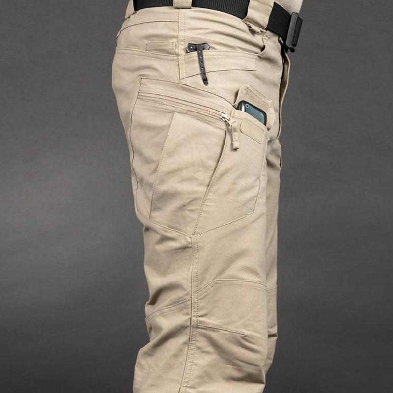 Taktische Overalls für Herren, Freizeithosen, Polizeikampf, wasserdichte Hosen mit mehreren Taschen, männliche Militärhosen, Outdoor-Wanderhosen, Übergröße S-4XL XXL khaki von Joom DACH