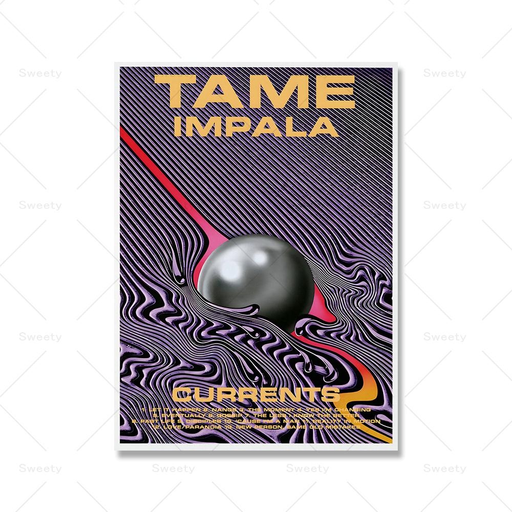 Tame Impala Psychedelic Poster Vintage Musik Album Cover Kunstdrucke Geschenk Moderne Heimdekoration Wandbilder für Wohnzimmer Club 60x90cm No Frame von Joom DACH