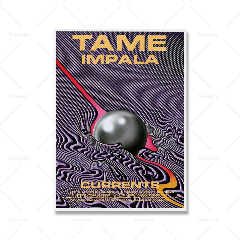 Tame Impala Psychedelic Poster Vintage Musik Album Cover Kunstdrucke Geschenk Moderne Heimdekoration Wandbilder für Wohnzimmer Club 60x90cm No Frame von Joom DACH