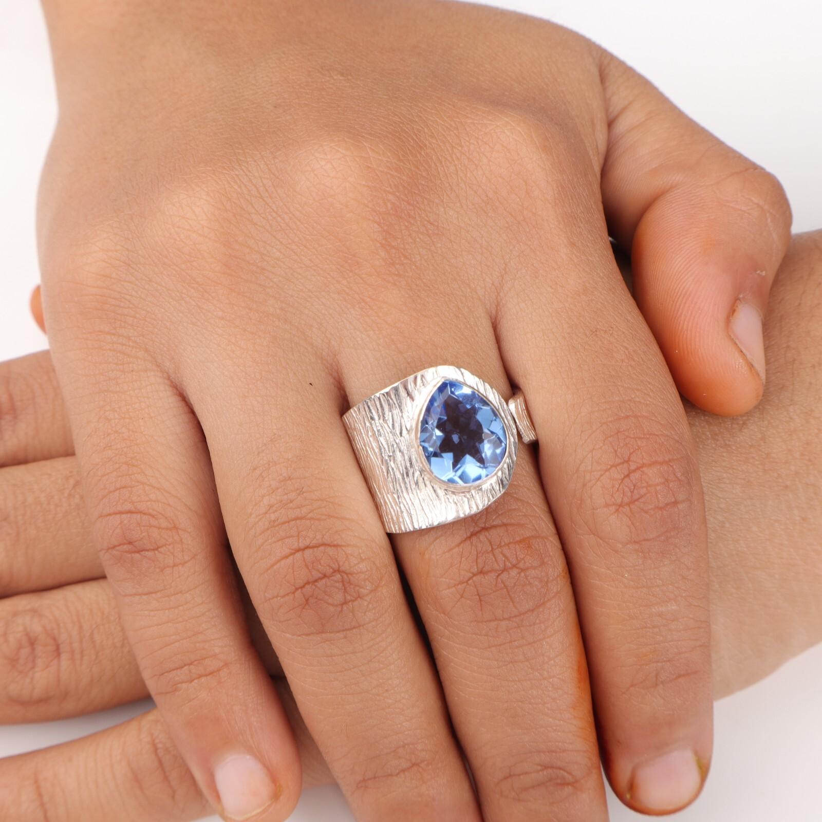 Tansanit Edelstein 925 Sterling Silber Handgefertigter Schmuck Damen Verlobungsring RR-63-6 10 von Joom DACH