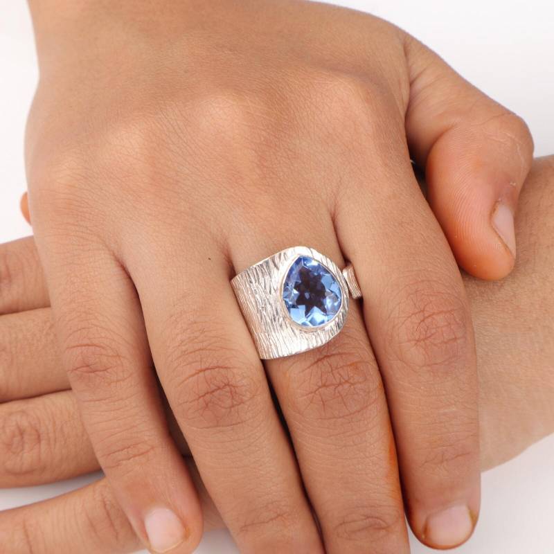 Tansanit Edelstein 925 Sterling Silber Handgefertigter Schmuck Damen Verlobungsring RR-63-6 10 von Joom DACH