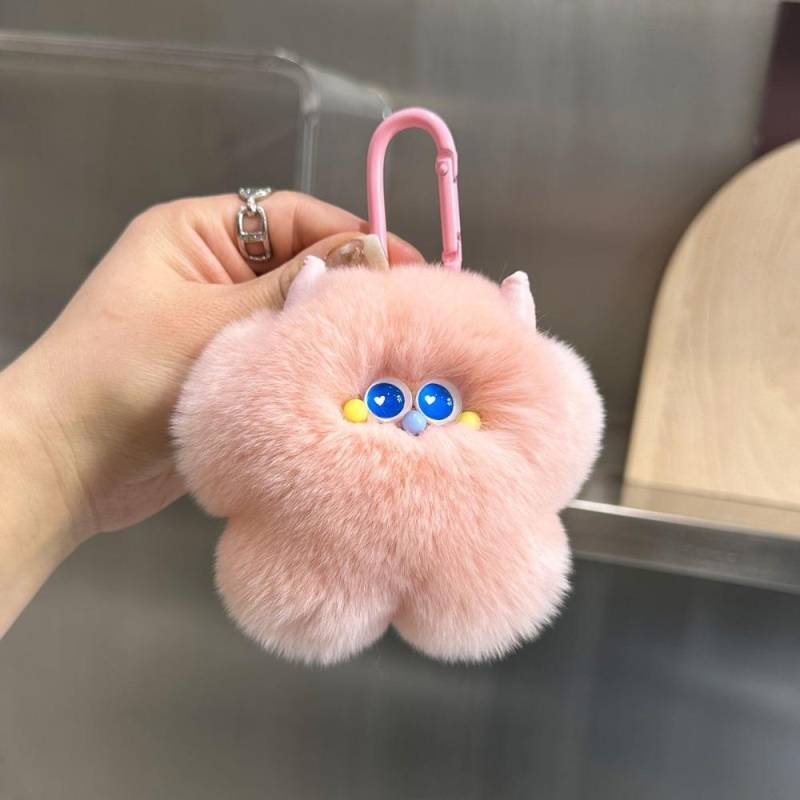 Tasche Charms Eis Schlüsselanhänger Cartoon Plüsch Ball Anhänger Nachahmung Kaninchenfell Schlüsselanhänger Kinder style G von Joom DACH