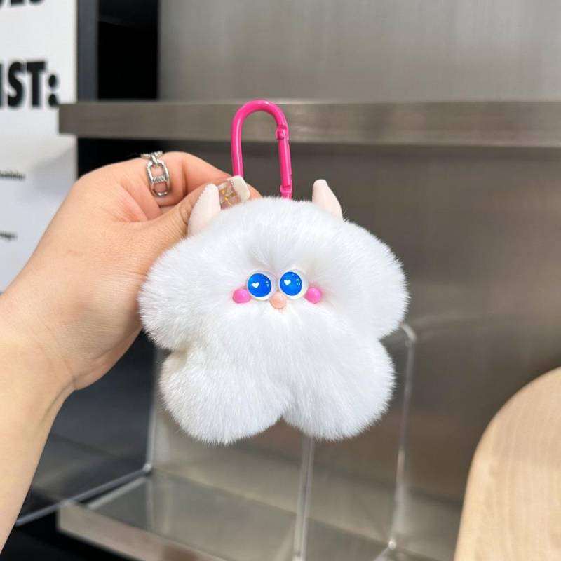 Tasche Charms Eis Schlüsselanhänger Cartoon Plüsch Ball Anhänger Nachahmung Kaninchenfell Schlüsselanhänger Kinder style H von Joom DACH
