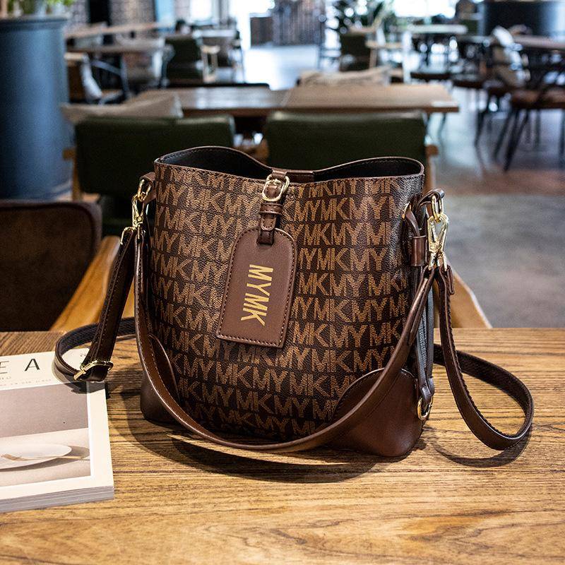 Tasche Damen Mode Eimer Tasche Bedruckte Schultertasche Mode Textur Diagonale Tasche von Joom DACH