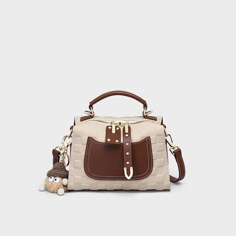 Tasche Damen Umhängetasche Leder Damen Frühling/Sommer Tragbar Boston Deluxe Kissen-Tasche von Joom DACH