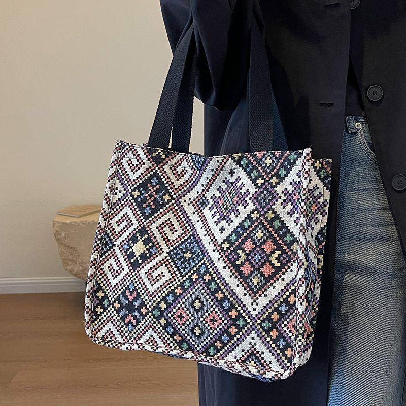 Tasche im Ethno-Stil, Canvas-Tasche, handgewebte Tragetasche, Damen-Schultertasche large size von Joom DACH