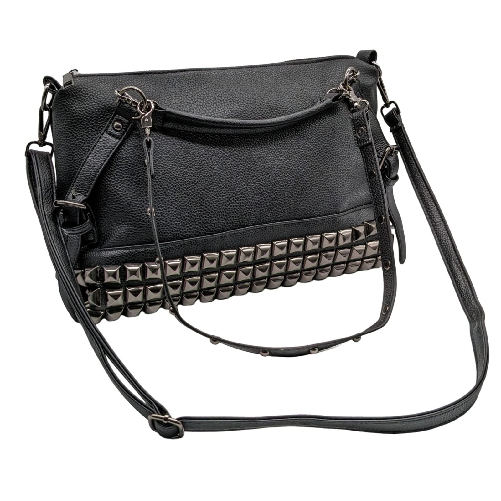 Tasche mit Nieten Schultertasche Crossbody Schwarz Silber 3way [APOSITV] Damen (Schwarz) schwarz von Joom DACH