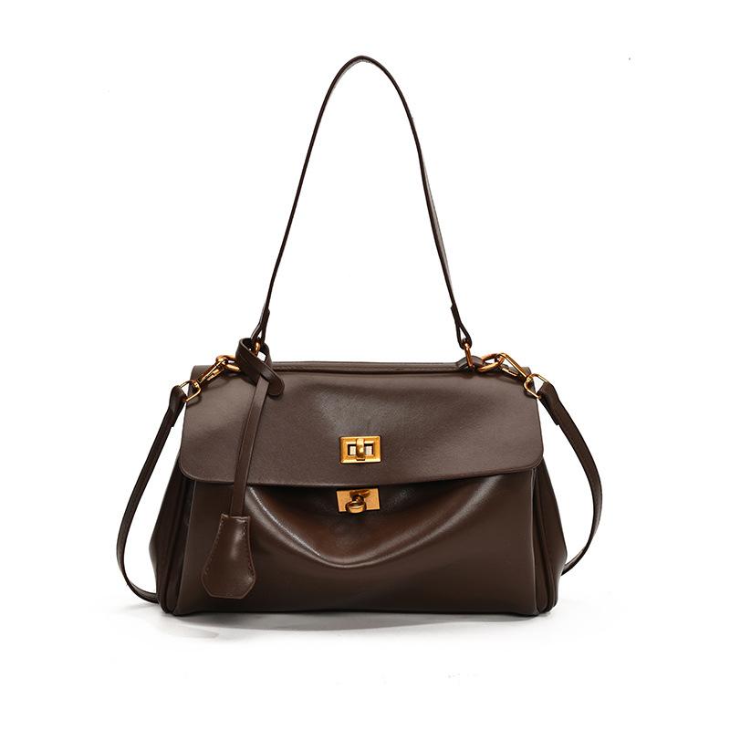 Tasche mit großem Fassungsvermögen Damen vielseitig neu lässig Messenger Umhängetasche large kaffeebraun von Joom DACH