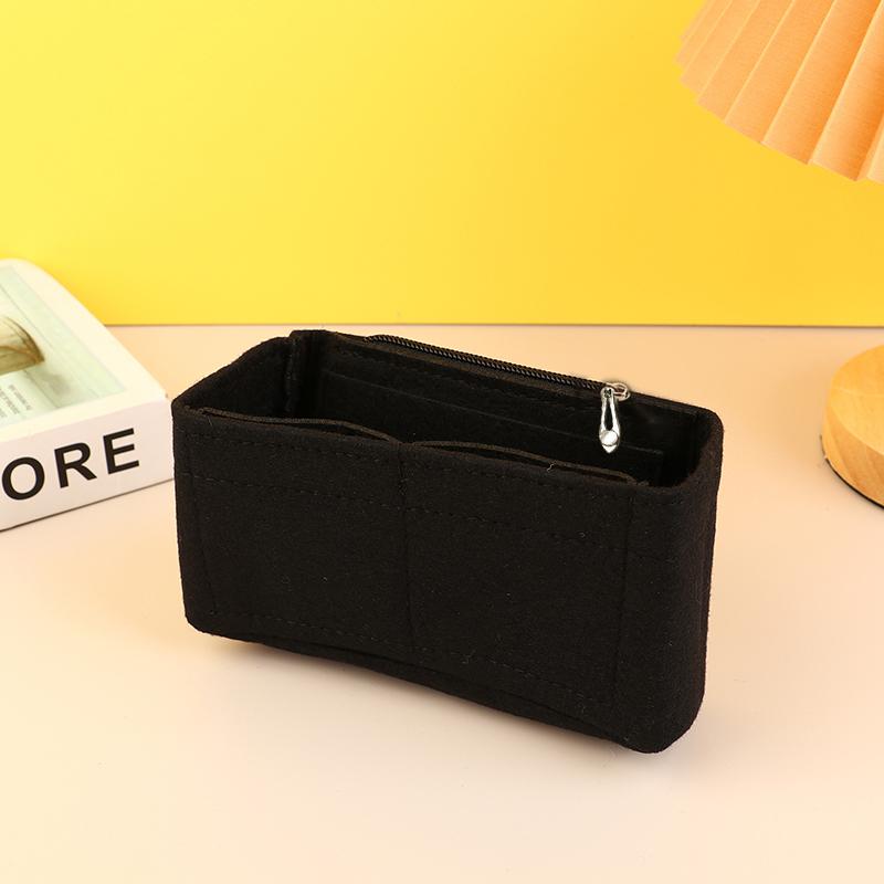 Taschen-Organizer für Mini-Taschen-Aufbewahrungstasche, die Liner-Tasche, Filz-Geldbörsen-Einsatz, Handtasche, Liner-Tasche, Filz-Innenblasentasche schwarz von Joom DACH