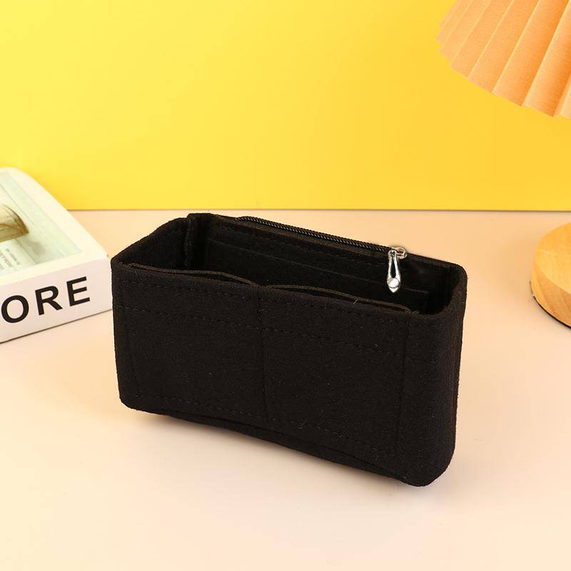 Taschen-Organizer für Mini-Taschen-Aufbewahrungstasche, die Liner-Tasche, Filz-Geldbörsen-Einsatz, Handtasche, Liner-Tasche, Filz-Innenblasentasche schwarz von Joom DACH