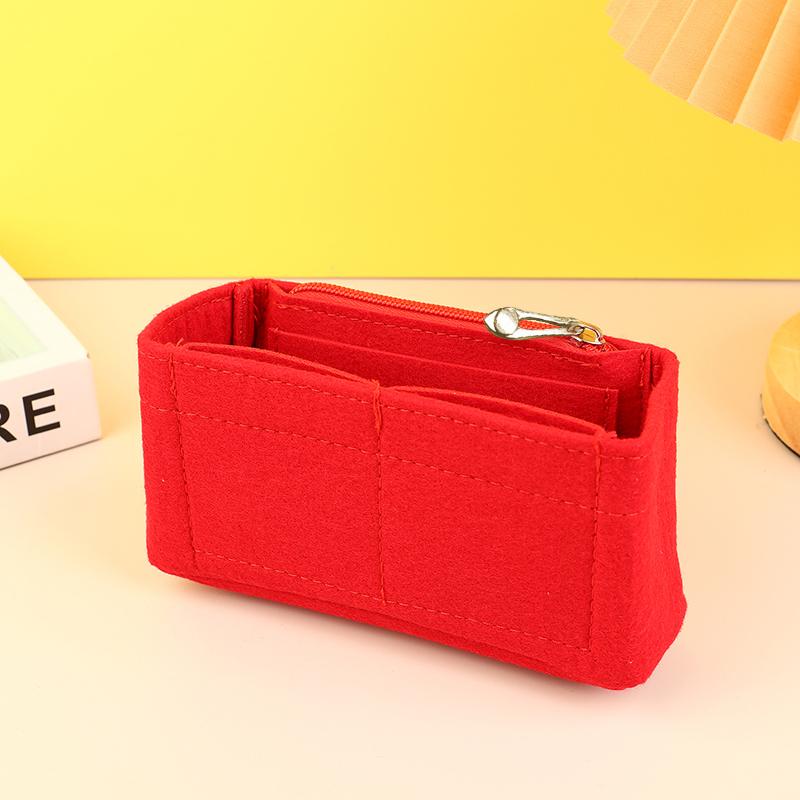 Taschen-Organizer für Mini-Taschen-Aufbewahrungstasche, die Liner-Tasche, Filz-Geldbörsen-Einsatz, Handtasche, Liner-Tasche, Filz-Innenblasentasche rot von Joom DACH