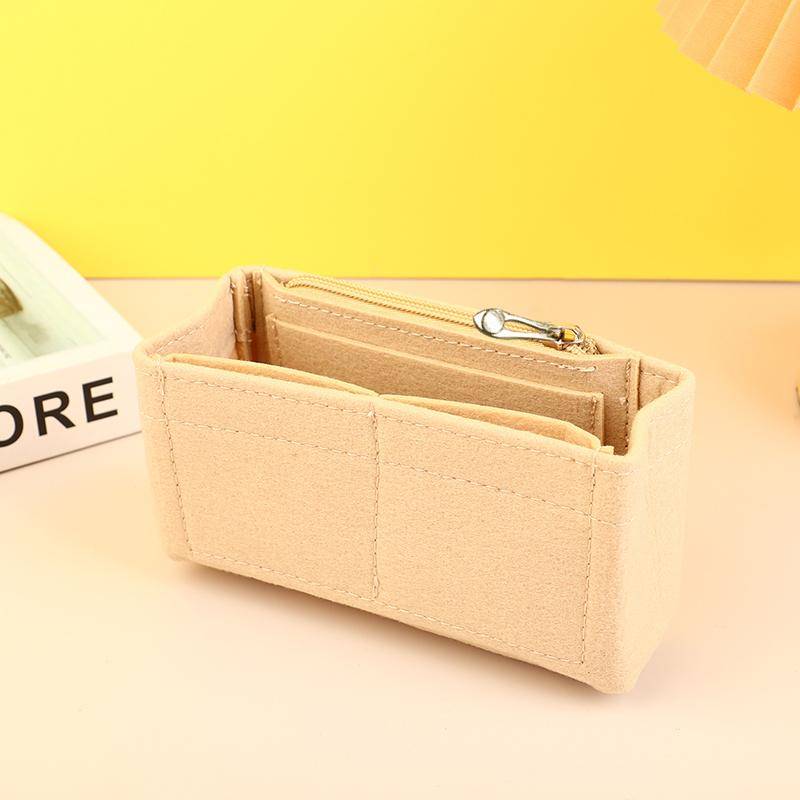 Taschen-Organizer für Mini-Taschen-Aufbewahrungstasche, die Liner-Tasche, Filz-Geldbörsen-Einsatz, Handtasche, Liner-Tasche, Filz-Innenblasentasche beige von Joom DACH