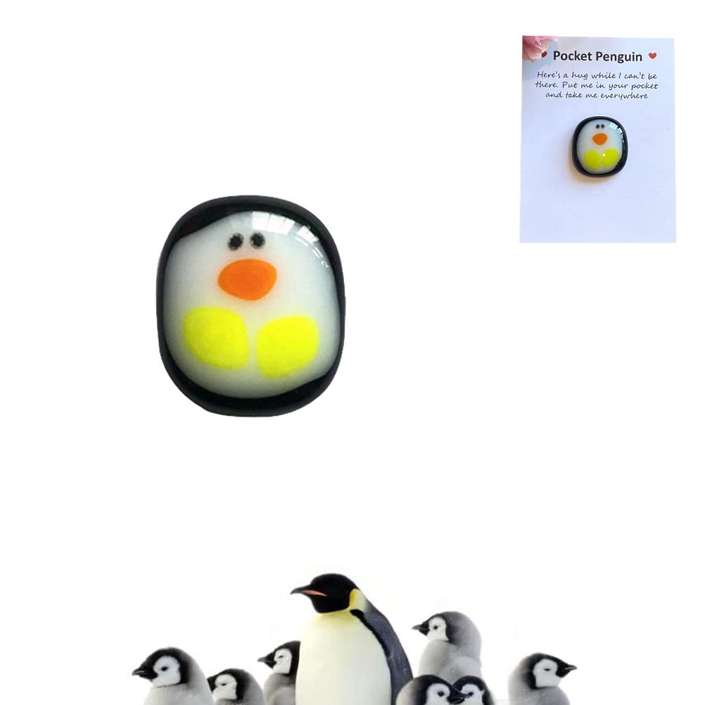 Taschenpinguin, Glas-Umarmungspinguin, Mini-Tier-Taschenpinguin-Ornament mit Grußkarte, süß von Joom DACH