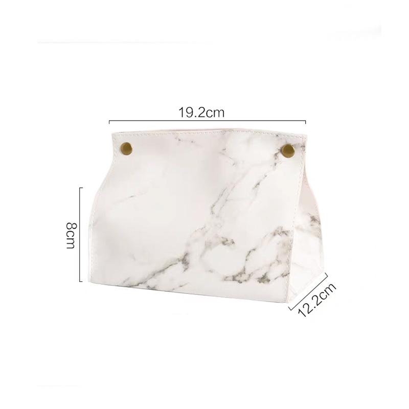 Taschentuchbox, Behälter, Leder, Marmormuster, Serviettenhalter, Papiertasche, Kosmetikbox, Etui, Organizer weiß von Joom DACH