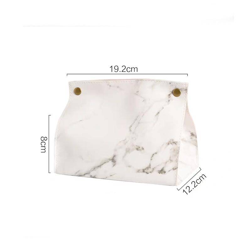 Taschentuchbox, Behälter, Leder, Marmormuster, Serviettenhalter, Papiertasche, Kosmetikbox, Etui, Organizer weiß von Joom DACH
