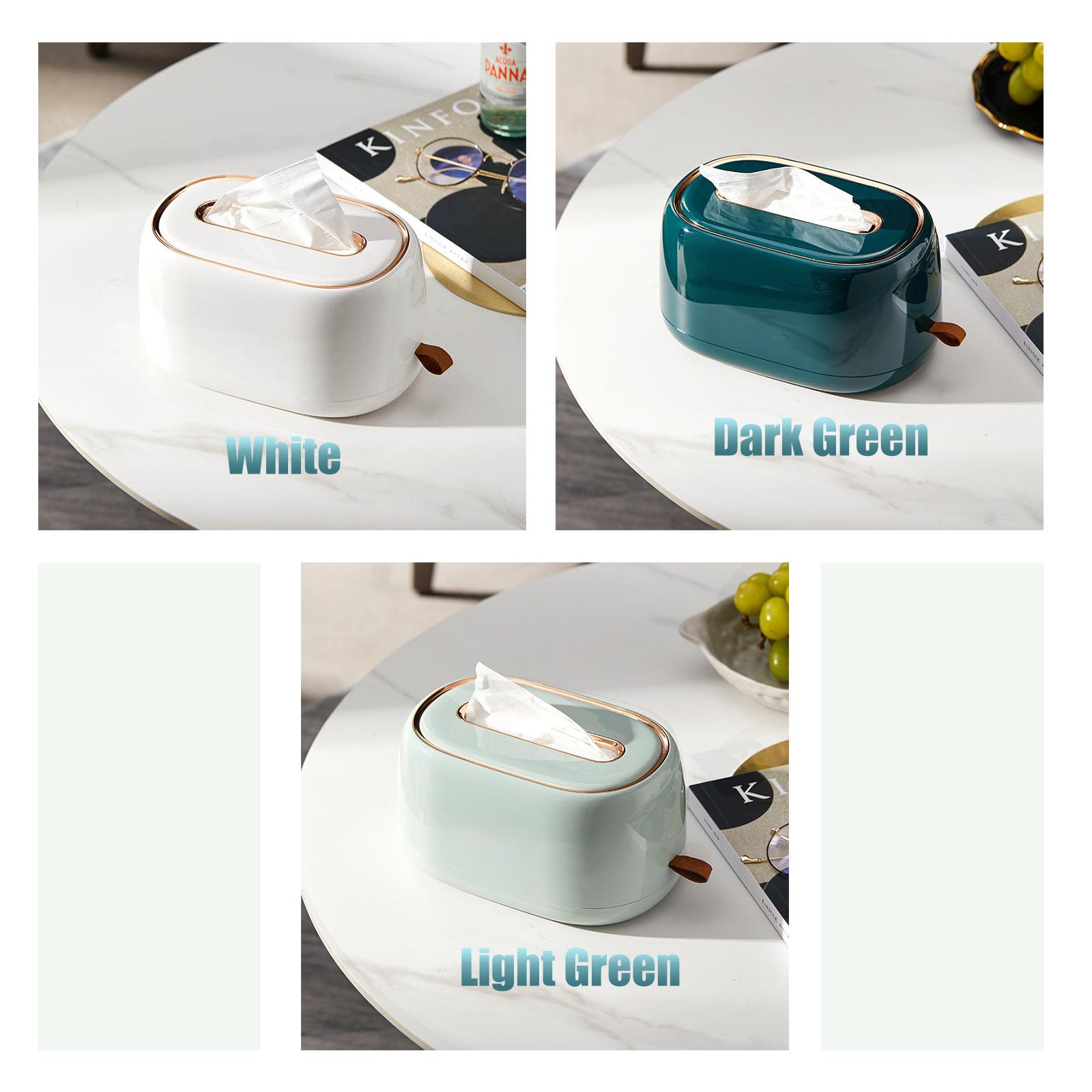 Taschentuchbox-Halter mit Feder-Desktop-Wand-Taschentuchbox-Abdeckung, Papierhandtuchspender, Papier weiß von Joom DACH