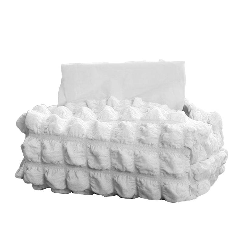 Taschentuchboxbezug Tasche Polyester Baumwolle Bubble Garn Dekorative Taschentuchtasche Aufbewahrung mit Dickem Canvas beige von Joom DACH