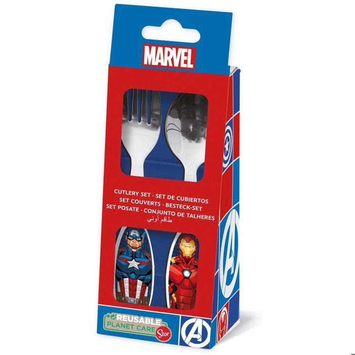 Tataway 2-teiliges Kinderbesteck Marvel Edelstahl blau Avengers Captain America Iron Man abgerundete Spitzen von Joom DACH