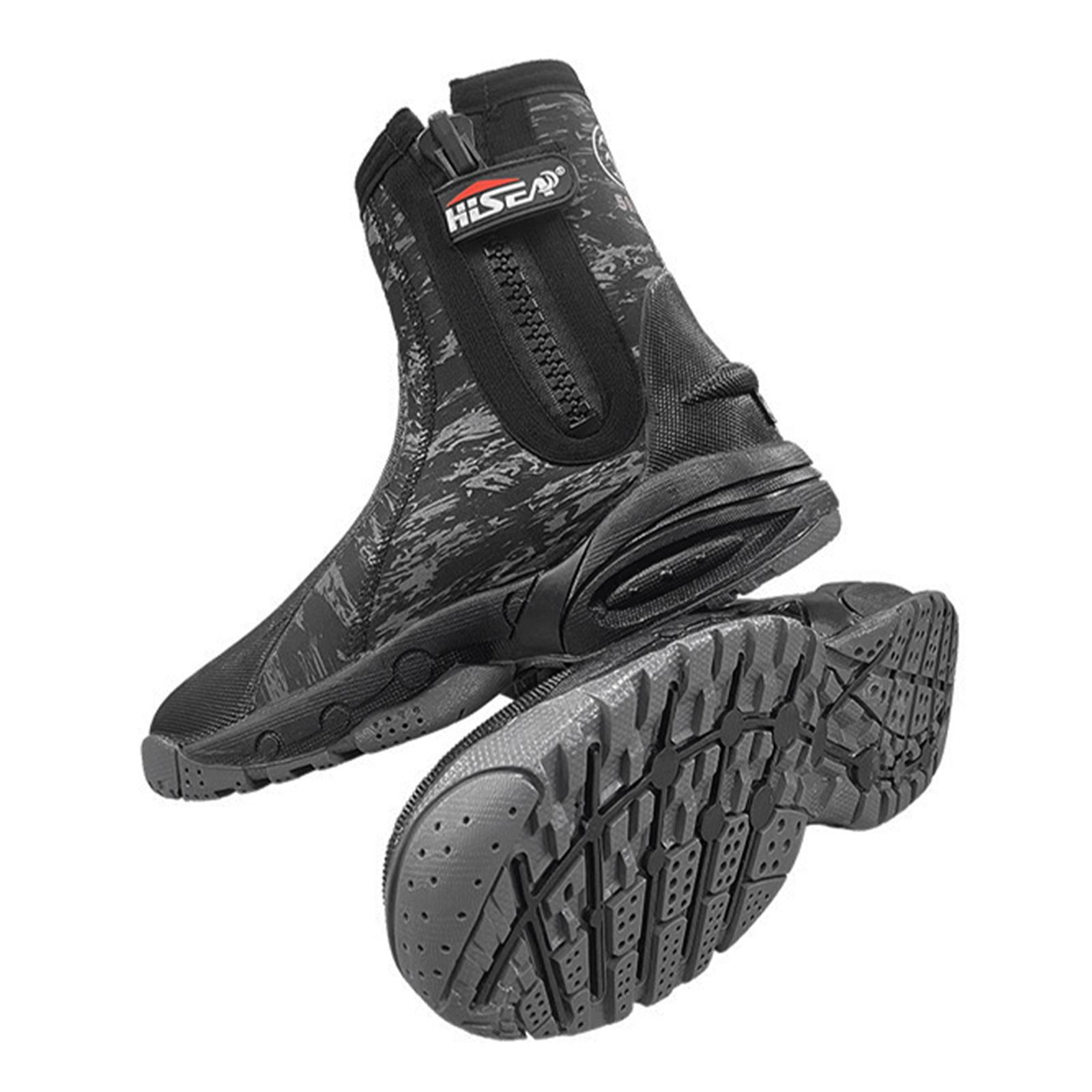 Tauchstiefel Neoprenanzugstiefel 15 mm Neopren mit seitlichem Reißverschluss, warm, rutschfest, für Männer und Frauen zum Schnorcheln 42 camouflage von Joom DACH