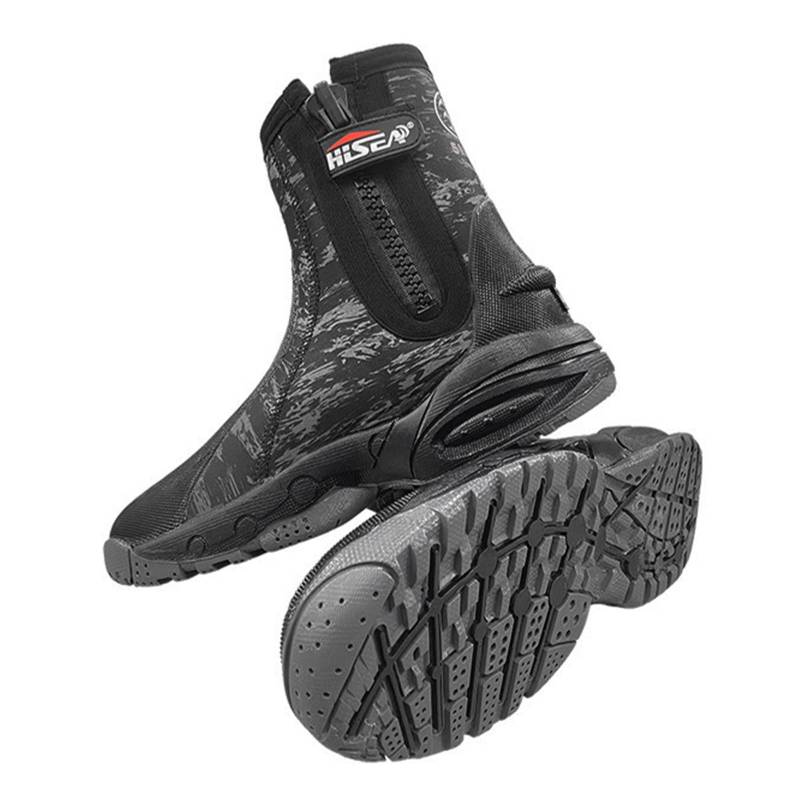 Tauchstiefel Neoprenanzugstiefel 15 mm Neopren mit seitlichem Reißverschluss, warm, rutschfest, für Männer und Frauen zum Schnorcheln 42 camouflage von Joom DACH