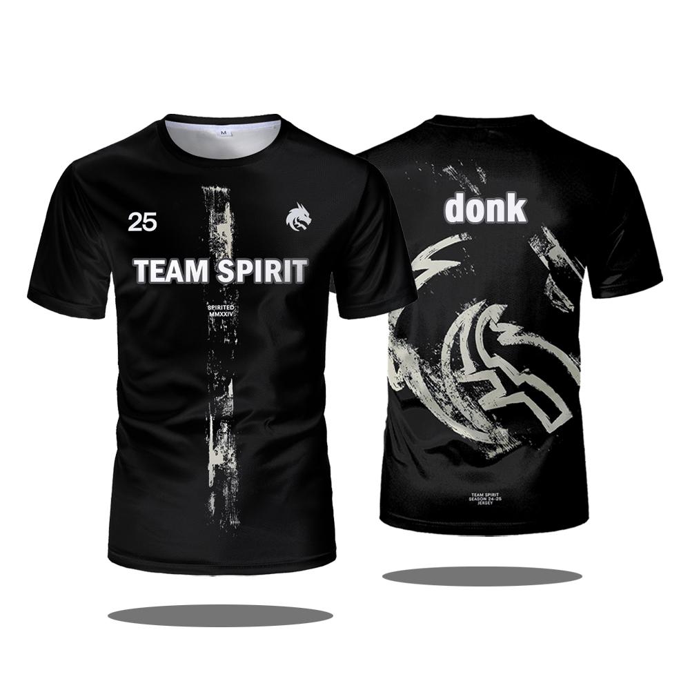 Team Spirit 2025 Neue Trikots CS2 Esports Uniformen Donk T-Shirts CSGO Spieltrainingskleidung Sportoberteile für Herren und Damen S von Joom DACH
