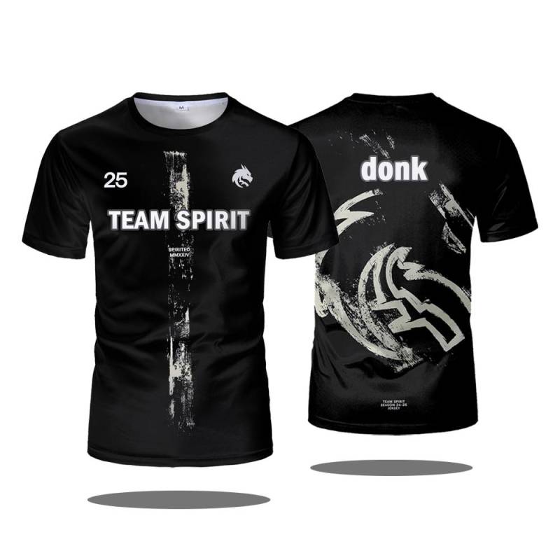 Team Spirit 2025 Neue Trikots CS2 Esports Uniformen Donk T-Shirts CSGO Spieltrainingskleidung Sportoberteile für Herren und Damen S von Joom DACH