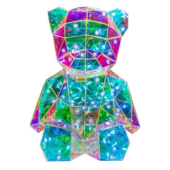 Teddybär-Nachtlicht, prismatisch schillernde LED-Bärenlampe, DIY-Montage, bunte Hasenlampe als Geschenk zum Valentinstag, Schlafzimmer, Party-Dekor A von Joom DACH