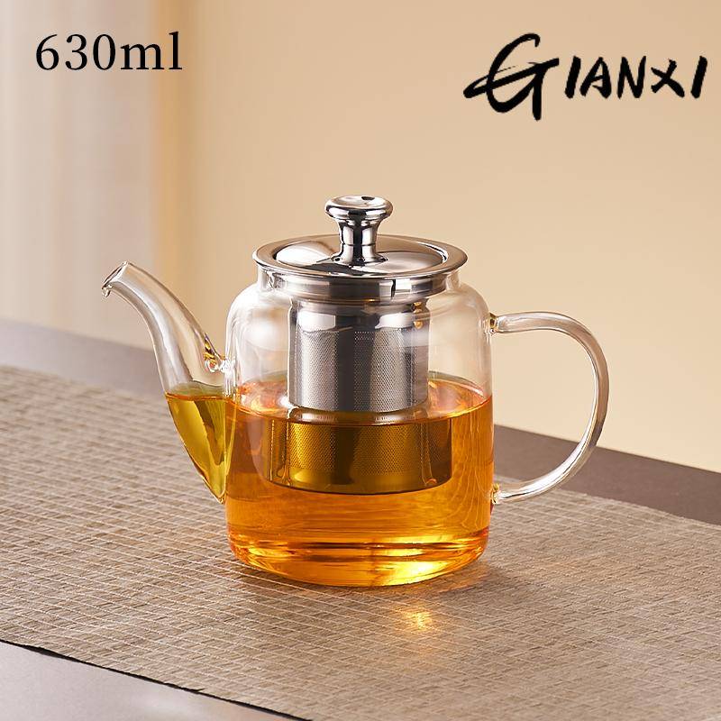 Teekanne, Haushalts-Teekanne mit großer Kapazität, Glas-Teekocher, Teetrennung, verdicktes Hochtemperatur-Teeset, Einzelkanne von Joom DACH