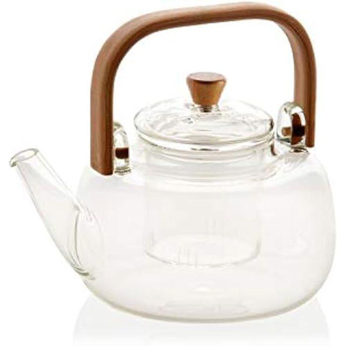 Teekanne - ANDREA HOUSE - Glas mit Bambusgriff - 1L - Inklusive Filter - Für 3 bis 4 Personen von Joom DACH