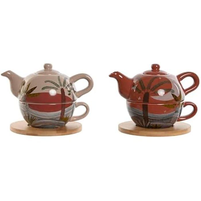 Teekanne - HOME ESPRIT - 750 ml - Dolomit - Mehrfarbig - 2 Stück von Joom DACH