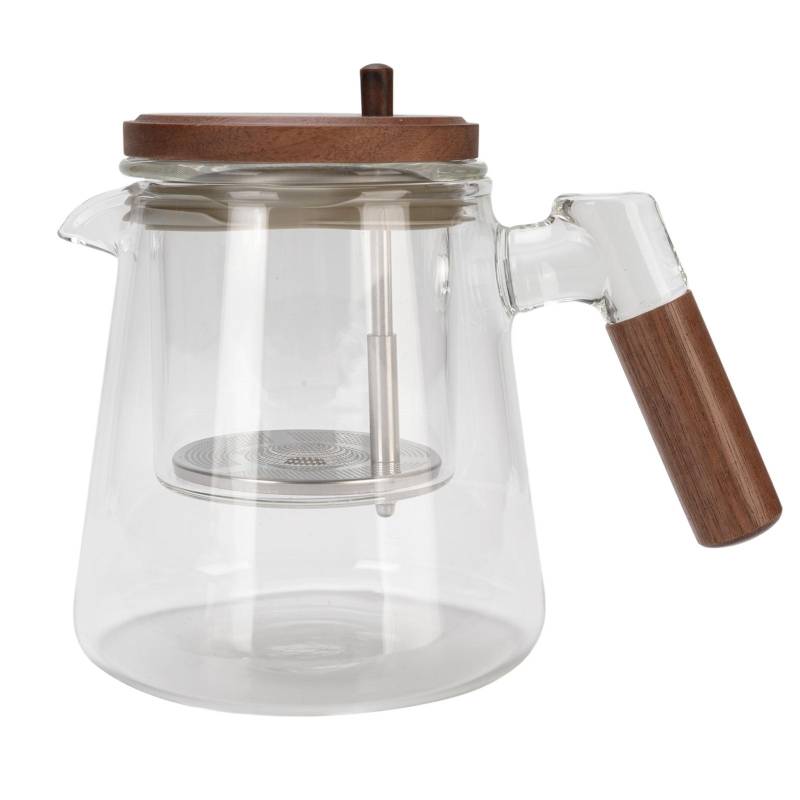 Teekanne mit Sieb Glas 750ml Hitzebeständig Wasserabtrennung Infuser Teekanne mit Holzgriff für L(for 6.5-9kg) von Joom DACH