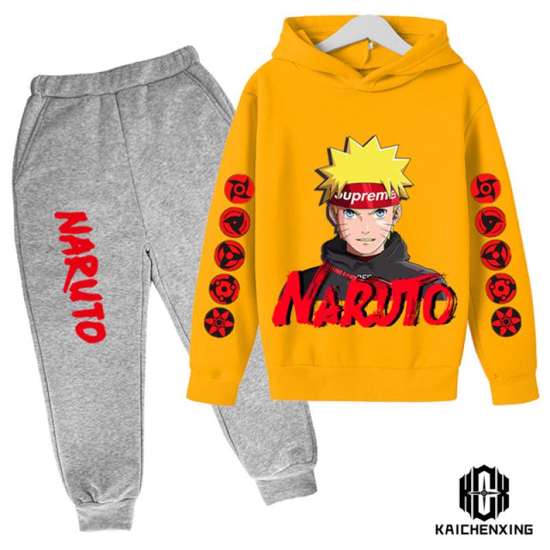 Teen Kinder Kleidung Baby Jungen Kostüm Japan Anime Naruto Trainingsanzug Tops Hosen 2PCS Kinder Junge Winter Baumwolle Druck Outfits set 100 von Joom DACH