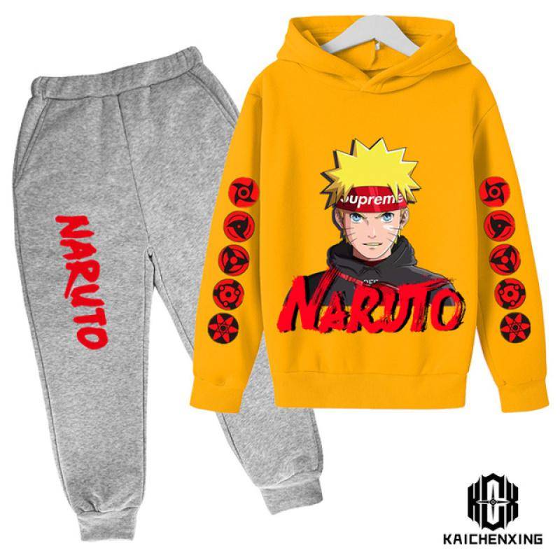 Teen Kinder Kleidung Baby Jungen Kostüm Japan Anime Naruto Trainingsanzug Tops Hosen 2PCS Kinder Junge Winter Baumwolle Druck Outfits set 100 von Joom DACH