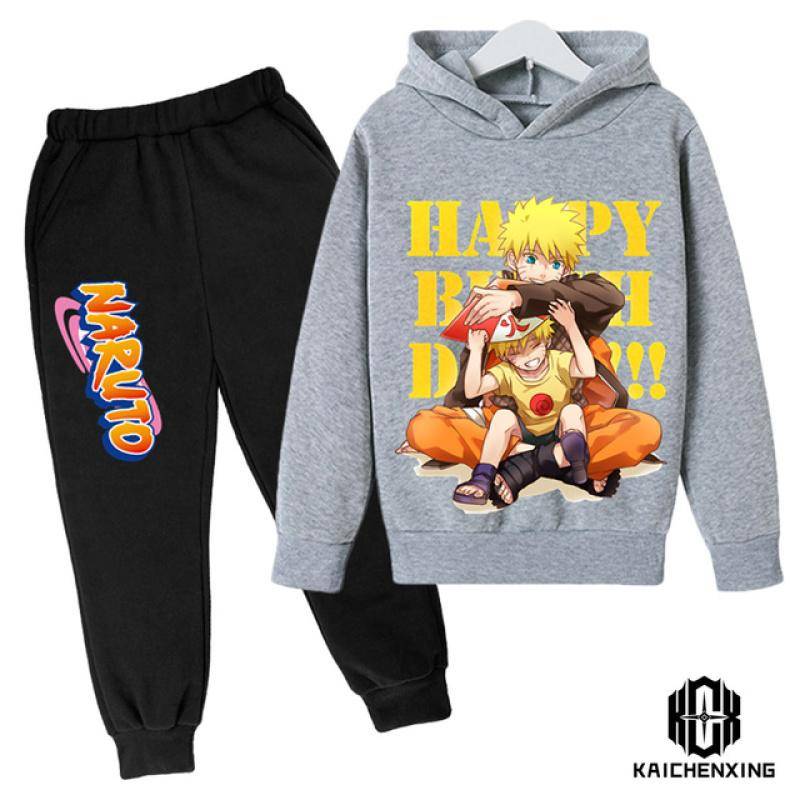 Teen Kinder Kleidung Baby Jungen Kostüm Japan Anime Naruto Trainingsanzug Tops Hosen 2PCS Kinder Junge Winter Baumwolle Druck Outfits set 100 von Joom DACH