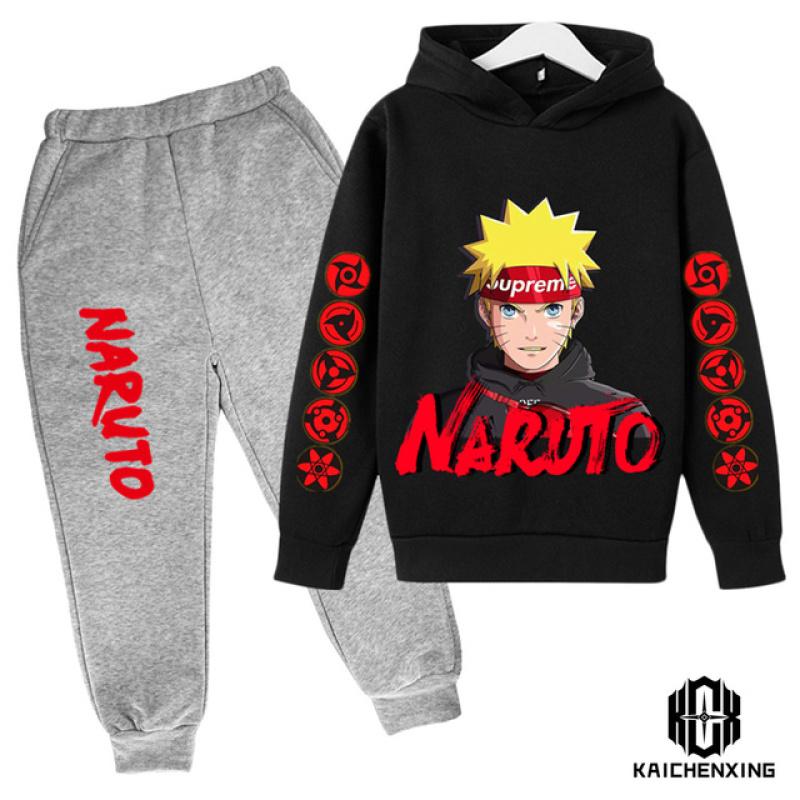 Teen Kinder Kleidung Baby Jungen Kostüm Japan Anime Naruto Trainingsanzug Tops Hosen 2PCS Kinder Junge Winter Baumwolle Druck Outfits set 100 von Joom DACH