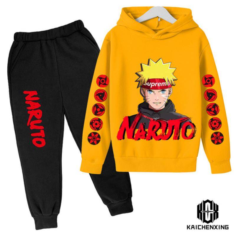Teen Kinder Kleidung Baby Jungen Kostüm Japan Anime Naruto Trainingsanzug Tops Hosen 2PCS Kinder Junge Winter Baumwolle Druck Outfits set 100 von Joom DACH