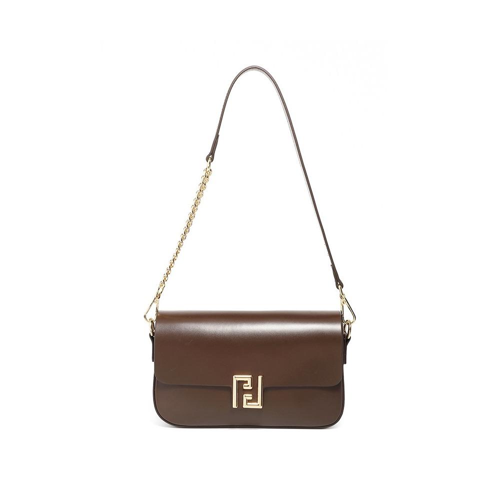 Temperament Damen Tasche Neue Leder Schulter Kleine Quadratische Tasche Achsel Damen Tasche Handtasche dunkelbraune von Joom DACH