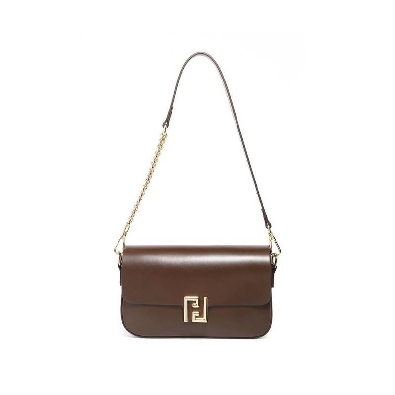 Temperament Damen Tasche Neue Leder Schulter Kleine Quadratische Tasche Achsel Damen Tasche Handtasche dunkelbraune von Joom DACH